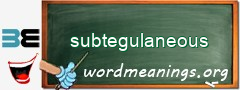 WordMeaning blackboard for subtegulaneous